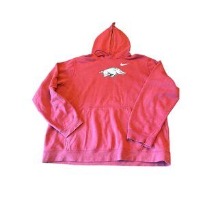 Nike XXL Arkansas Razorbacks Red Hoodie Sweatshirt Cotton/Polyester